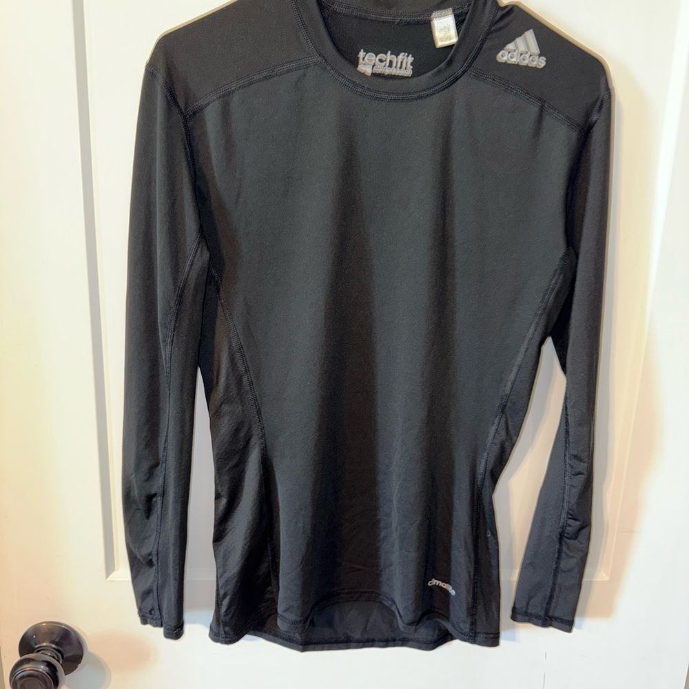 adidas Black Long Sleeve Techfit Shirt